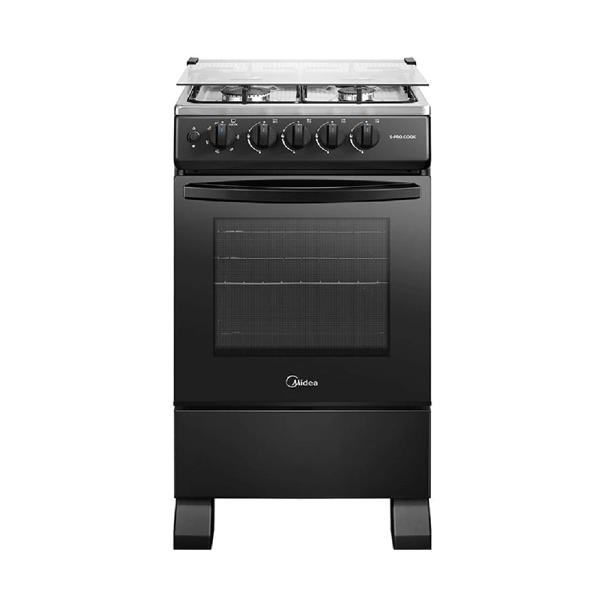 Midea Cocina a Gas 49,3 cm 4 Quemadores Negra
